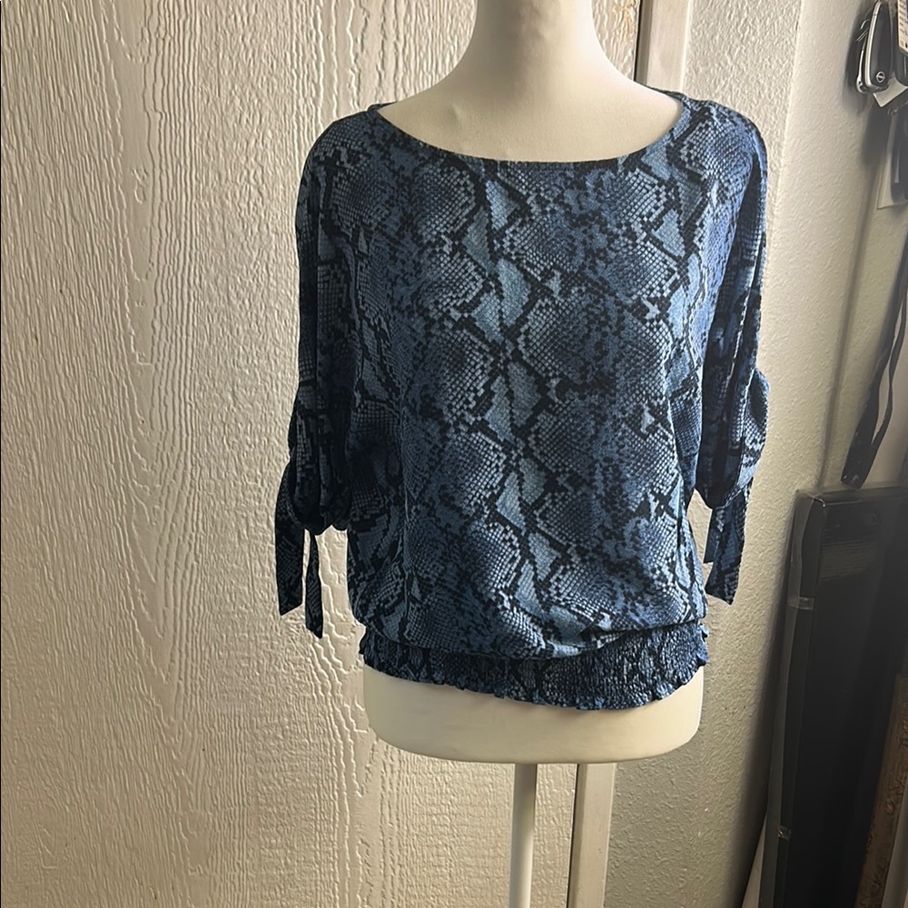 MICHAEL Michael Kors Blue Snake Print Blouse